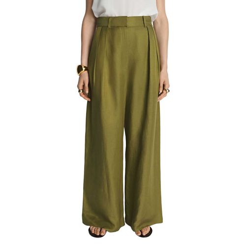 Veronika Maine Drapey Viscose Linen Wide Leg Pant